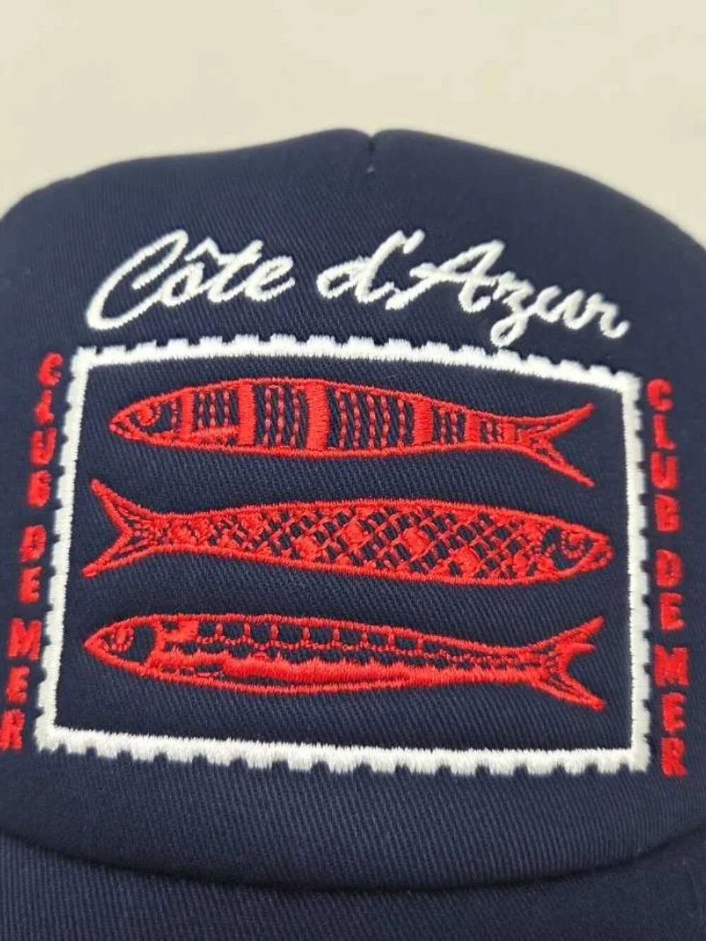 New Anthropologie x Worn West Cote d'Azur sardines fish coastal trucker hat